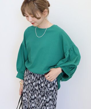 AMERICAN HOLIC ドルマンギャザースリーブカットプルオーバー Green