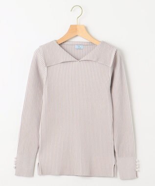 組曲 Elenaリブニット プルオーバー ライトグレー系