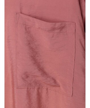 Green Parks バンドカラーポケット付きシアーシャツ Terracotta