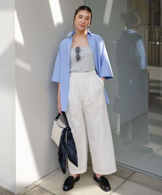 UNFILO 【セットアップ着用可/ウエストゴム】FINE MOVE ギャザーワイドパンツ