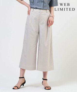 J.PRESS LADIES 【人気素材】セルロースリネンストレッチ クロップド パンツ