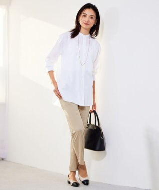 自由区 S ライトフィールジャージータックテーパード パンツ ベージュ