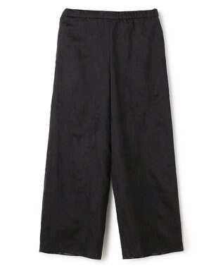 UNFILO L 【ウエストゴム】ボタニカル エンブロイダリー パンツ ブラック
