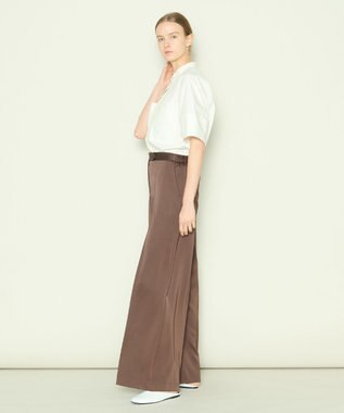 JOSEPH 【洗える】ドレーピーベネシャン　ワイドトラウザーズ Brown