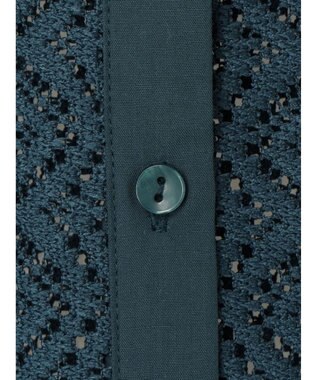 earth music&ecology レースバンドカラーシャツ Green