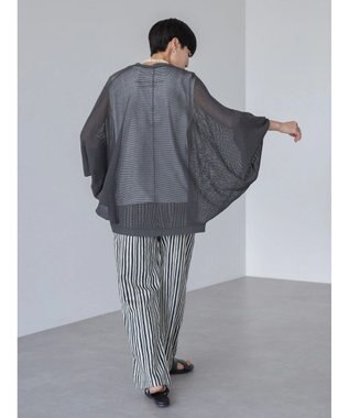 AMERICAN HOLIC ニュアンスメッシュニットカーディガン Charcoal Gray
