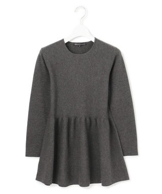 23区 S 【Sサイズ限定】ヴィスコースストレッチ ペプラムデザイン ニット グレー系