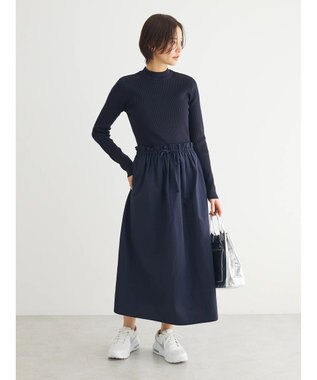 Green Parks ドッキングニットワンピース Navy