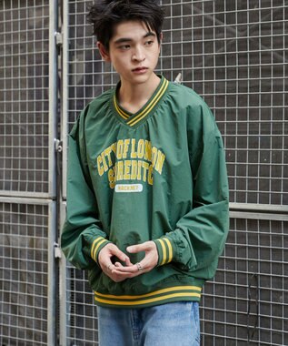 WEGO ナイロンカレッジプルオーバー ダークグリーン