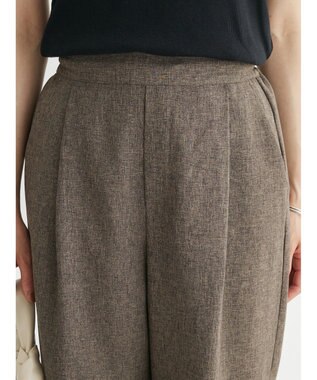 Green Parks 麻調ストレートパンツ Brown