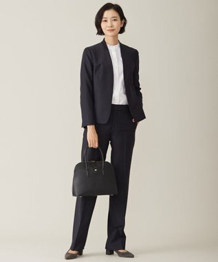 J.PRESS LADIES S 【セットアップ対応】BAHARIYE SOLID ストレート パンツ ネイビー系