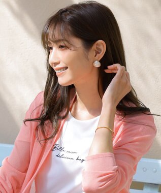 Tiaclasse 縁ありパールピアス ゴールド