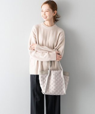 MIYABIYA 【撥水加工】La quoh with kirakaracho 南蛮七宝エンボスボンディング 肩かけトート 月白(グレージュ)