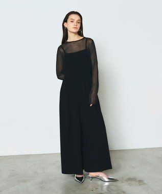 GRACE CONTINENTAL トリアセタックサロペット ブラック