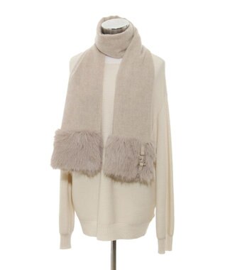 MOONBAT 【WEB限定】FURLA ウール100％×ベルト付きファーマフラー ベージュ