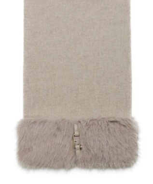 MOONBAT 【WEB限定】FURLA ウール100％×ベルト付きファーマフラー ベージュ