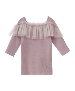 earth music&ecology デコルテチュールニットプルオーバー Dark Pink