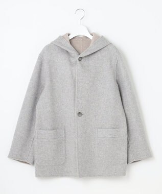 J.PRESS LADIES 【リバーシブル】ウールナイロン リバー フーデッドコート ベージュ系