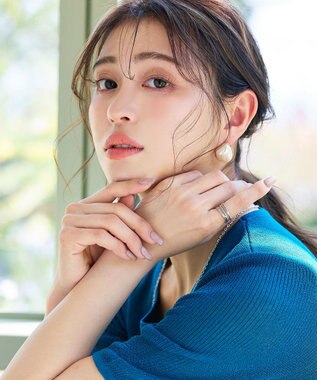 Tiaclasse 縁ありパールピアス ゴールド