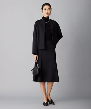 ICB 【洗える】エクストラファインメリノリブ タートルネックニット ブラック系