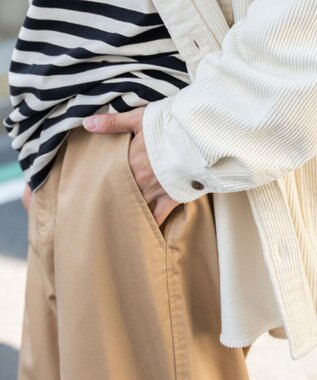 WEGO 【ユニセックス着用ITEM/ウエストゴム/手洗い可】チノイージーワイドパンツ ベージュ