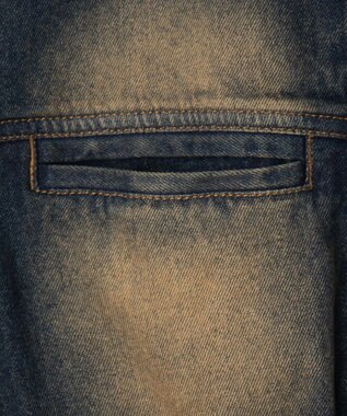 WEGO ヴィンテージウォッシュバイカージャケット デニム濃加工色