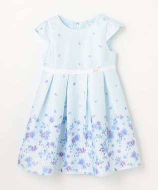 ANY KIDS 花柄プリント ワンピース サックスブルー