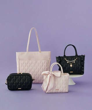 Maison de FLEUR リボンキルティングキャリーオントート Light Pink