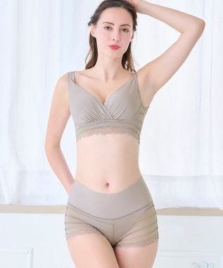 BRADELIS New York 【BRADELIS Me】 オールインワンスタイルショーツ ブラデリス 綿混ショーツ ダークグレージュ