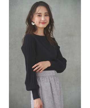 ANY SIS 【洗える】冬のシャルマン パフスリーブ ニット ブラック