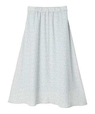 earth music&ecology フラワープリントフレアスカート Sax