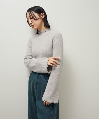 Green Parks ・ｓｗｉｎｇ　ｂｙ　ウラシャギーフレアスリーブニット Light Gray