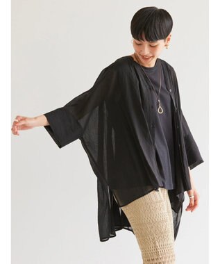 AMERICAN HOLIC バックギャザーＶネックシアーシャツ Black