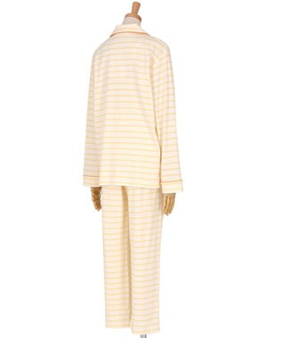 une nana cool 【綿100%】コットンボーダーパジャマ MADE WITH LIBERTY FABRIC イエロー