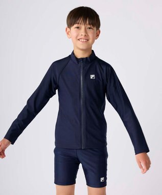 OP／FILA 【FILA】スタンドカラー長袖フルジップラッシュガード ネイビー
