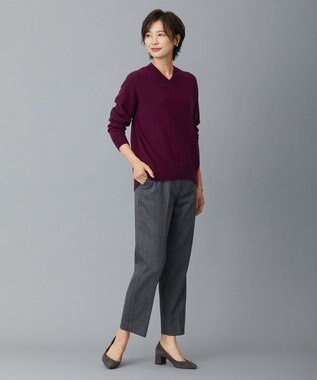 J.PRESS LADIES L 【洗える・WEB限定カラーあり】CASHMERE BLEND Vネック ニット パープル系