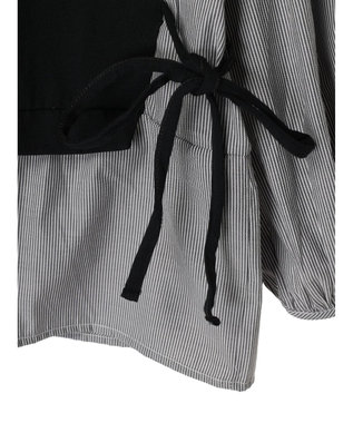 Green Parks 脇リボンドッキングプルオーバー Black