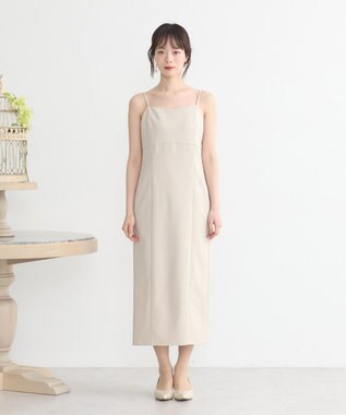 earth music&ecology SET2点フリルボレロ＋ナローワンピース ライトベージュ