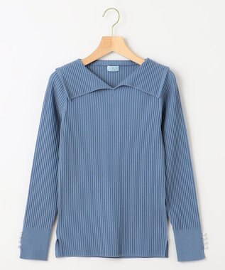 組曲 Elenaリブニット プルオーバー ブルー系