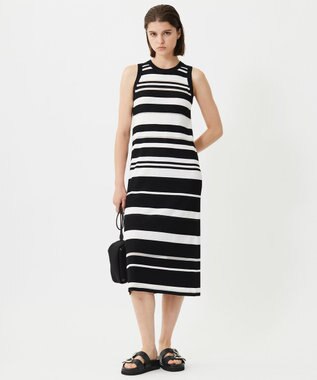 ICB 【洗える】 マルチボーダーワンピース ブラック系