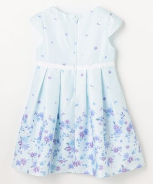 ANY KIDS 花柄プリント ワンピース サックスブルー