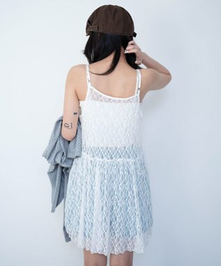 WEGO ドロストデザインキャミワンピース ホワイト