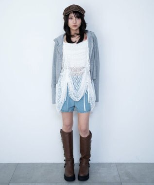 WEGO ドロストデザインキャミワンピース ホワイト