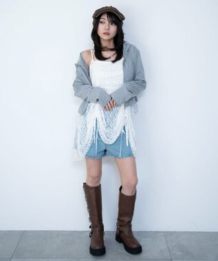 WEGO ドロストデザインキャミワンピース ホワイト