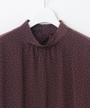 J.PRESS LADIES 【洗える】フェミニッシュパウダー dots ボウタイ ブラウス ワイン系5