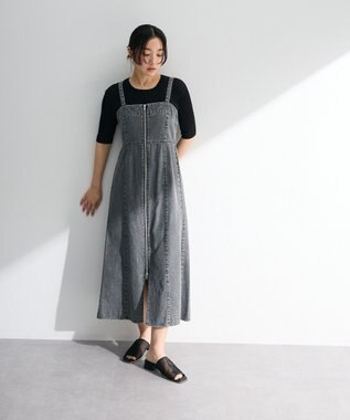 Green Parks 配色リブニットプルオーバー Black