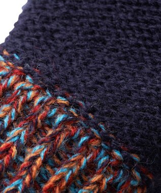 MIKI HOUSE HOT BISCUITS 【1-5歳】 編みモチーフ付き ミトン（手袋） 紺