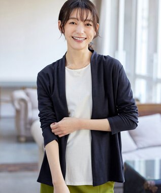 Tiaclasse 【新色追加・UVケア・接触冷感】“やみつき”着ながしロングカットソーカーデ ネイビー