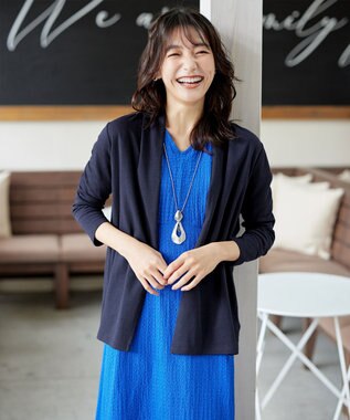 Tiaclasse 【新色追加・UVケア・接触冷感】“やみつき”着ながしロングカットソーカーデ ネイビー