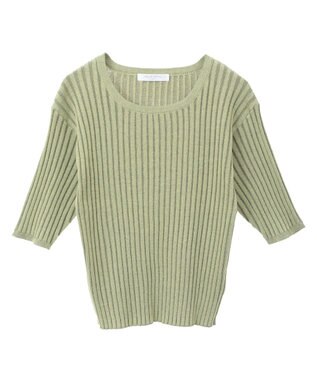 Green Parks 配色リブニットプルオーバー Green